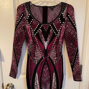 Guess Women’s Maroon Long sleeves Bodycon Dress XS